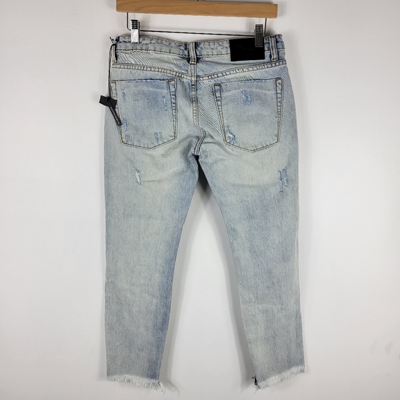 NEW One Teaspoon Freebirds Rigid Low Rise Distressed Ankle Zip Skinny Jeans - Picture 11 of 13